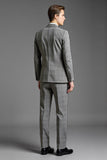 Gris revers cranté 3 pièces un bouton Costume formel pour hommes