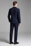 Bleu foncé revers cranté 3 pièces Costumes homme