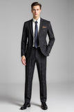 Costumes homme 2 pièces à revers crantés imprimés en noir