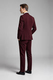 Bourgogne 2 pièces revers crantés Costumes homme