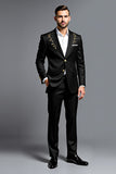 2 pièces noir revers cranté simple boutonnage costumes de bal pour hommes