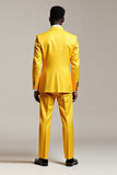 Yellow Peak Lapel Double Breasted Tailleurs de bal pour hommes