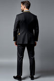 Costumes de bal noirs 2 pièces à revers crantés