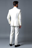 Costume 3 pièces 3 pièces classique blanc slim fit