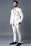 Costume 3 pièces 3 pièces classique blanc slim fit