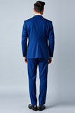 Bleu Royal Châle Revers Slim Fit Costume Homme 2 pièces