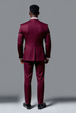 Bourgogne Double boutonnage 2 pièces Costumes Homme