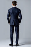 Bleu foncé revers simple boutonnage 2 pièces Costumes pour hommes