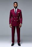 Burgundy Peak Lapel 2 pièces Costumes de bal pour hommes