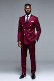 Burgundy Peak Lapel 2 pièces Costumes de bal pour hommes