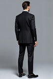 Noir Peak Lavers Stripe 3 Pièces Costumes de soirée pour hommes