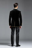 Noir à simple boutonnage 2 pièces à revers en pointe Costumes de bal pour hommes