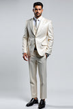 Hommes Lvory Double Breasted 3 Pièces Peak Lapel Bal Suits