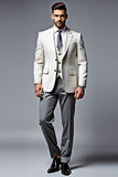 Hommes Lvory Double Breasted Cranched Lavers 3 Pièces Bal Suits