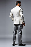 Hommes Lvory Double Breasted Cranched Lavers 3 Pièces Bal Suits