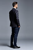 Double boutonnage 2 pièces Noir revers crantés Costumes homme