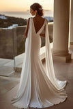 Sirène Spaghetti Straps lvory Robe de mariée longue en satin