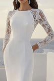 Robe de mariée en dentelle sirène ivoire à manches longues