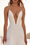 Robe de mariée spaghetti bustier sirène en tulle ivoire