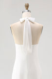 Robe longue fluide en mousseline de soie blanche