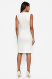 Robe formelle sans manches en satin blanc