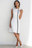Robe formelle sans manches en satin blanc