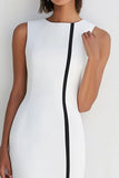 Robe formelle sans manches en satin blanc