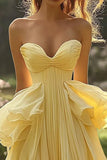 Jonquille Bustier A Line Volants Robe de Bal