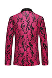 Jacquard noir 3 pièces châle revers Costumes pour hommes