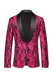 Jacquard noir 3 pièces châle revers Costumes pour hommes