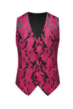 Jacquard noir 3 pièces châle revers Costumes pour hommes