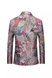 Veste blazer de bal colorée à revers cranté à un bouton pour homme