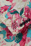 Blazer Floral Coloré À Revers Cranté Pour Homme