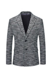 Blazer gris à revers pointu à simple boutonnage pour homme