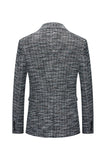 Blazer gris à revers pointu à simple boutonnage pour homme