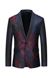 Blazer de bal pour homme à un bouton à revers cranté bleu marine foncé