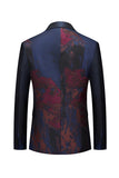 Blazer de bal pour homme à un bouton à revers cranté bleu marine foncé