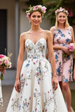 Tulle blanc Une ligne dos nu longueur sol robe de mariée avec broderie