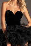 Robe bustier à bretelles en tulle noir