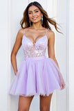 Robe de retour à la maison corset lilas à paillettes