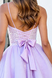 Corset lilas à paillettes Une robe de retour à la ligne