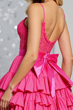 Corset à plusieurs niveaux Fuchsia Une robe de retour à la maison