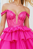 Robe de retour à la maison corset perlé à épaules dénudées