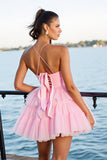 Rose A Ligne Spaghetti Straps Robe de Retrouvailles
