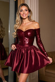 Robe bordeaux à paillettes à paillettes en ligne