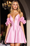 Corset rose Mignon Robe de bal avec des fleurs 3D