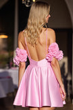 Corset rose Mignon Robe de bal avec des fleurs 3D