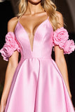 Corset rose Mignon Robe de bal avec des fleurs 3D