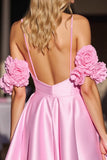 Corset rose Mignon Robe de bal avec des fleurs 3D