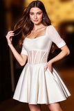 Corset blanc Robe de cocktail trapèze